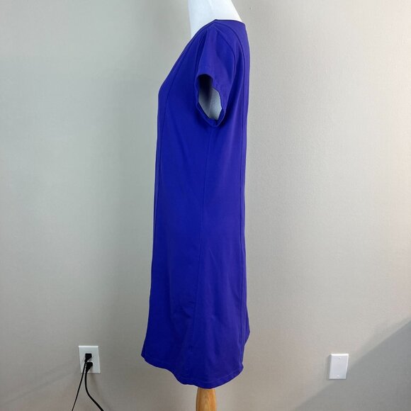 Toad & Co Dress Womens M Purple V-Neck Short Sleeve A-Line Stretch Aquaculture - Picture 8 of 11